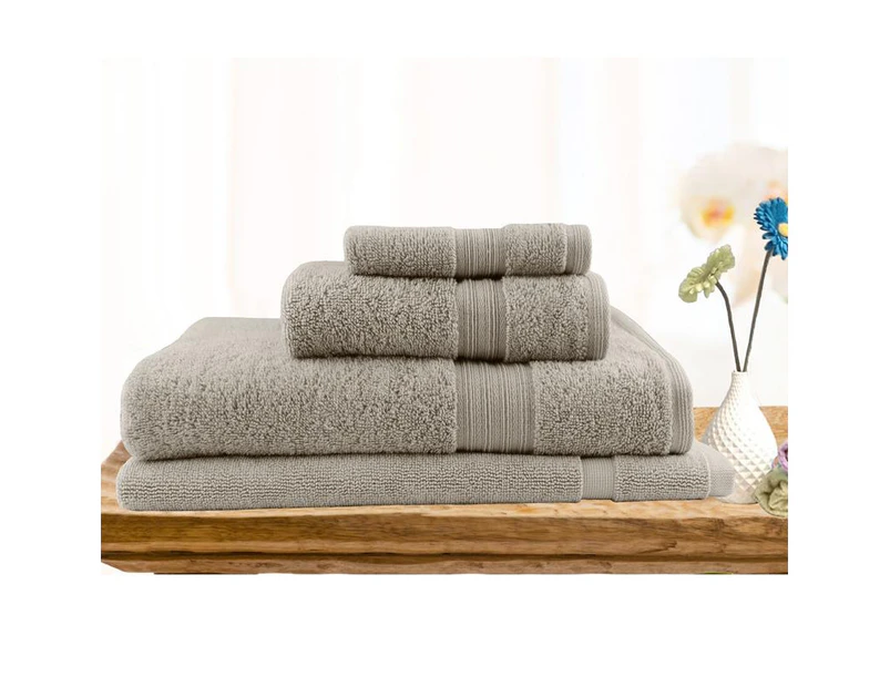 Softouch Softouch 4 Pcs Ultra Light Quick Dry Premium Cotton Bath Towel Set 500gsm - Beige