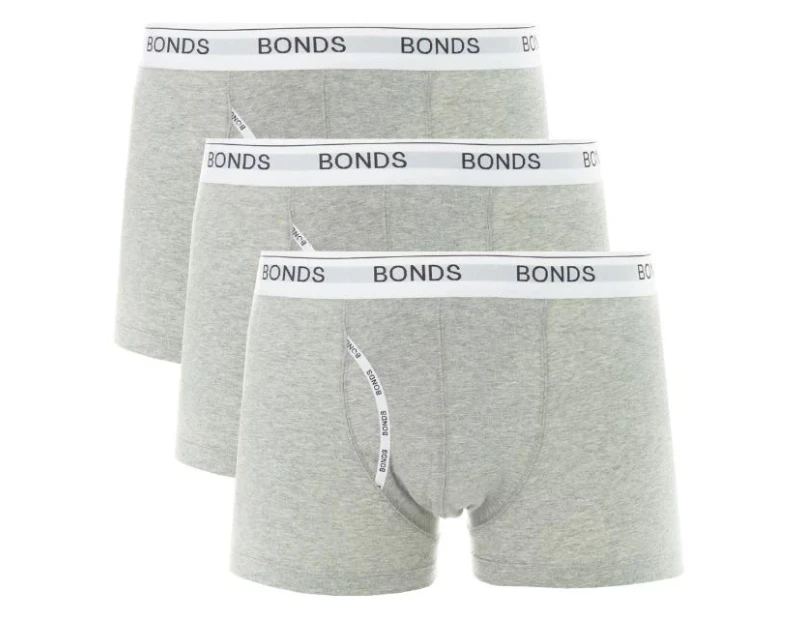 6 x Mens Bonds Guyfront Trunks Underwear Undies Grey Marle Cotton/Elastane - Grey Marle