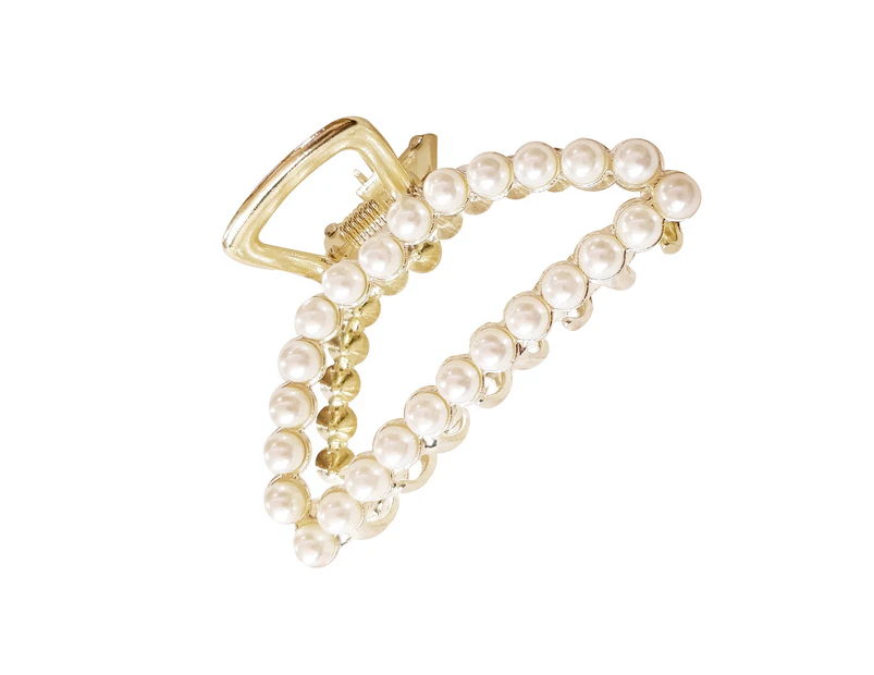 Culturesse Lila Pearly Hair Claw - Gold