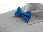 Boys Santorini Blue Plain Bow Tie Polyester