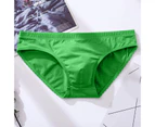Adult Man Briefs  Stretchy  Breathable  Solid Color Male Underwear  for Daily Life - Green