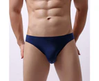 Longjiang Solid Color Transparent Men Briefs Ice Silk U Convex Seamless Male Underwear Male Underpants