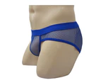 Soutong Mesh Men Underpants Sexy Polyester Elastic Waistband Boxer Brief for Home