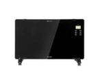 Electric Heater Glass Panel Space Convection Energy Efficient Wall Mount 1500W - Black
