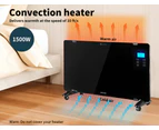 Electric Heater Glass Panel Space Convection Energy Efficient Wall Mount 1500W
