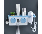 1 Set Toothbrush Shelf Round Hole Groove Top Shelf Toothpaste Squeeze Save Space Punch Free Toothbrush Holder Bathroom Supply - Multi