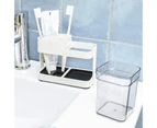 1 Set Toothbrush Holder Fast Drainage Slot Design Stable Bottom Space Saving Detachable Toothbrush Stand Bathroom Supply - Multi