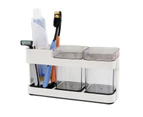 1 Set Toothbrush Holder Fast Drainage Slot Design Stable Bottom Space Saving Detachable Toothbrush Stand Bathroom Supply - Multi