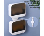 1 Set Soap Case Flip Lid Design Wall-mounted No Drilling Soap Draining Rack Bathroom Organizer Home Use - Multi