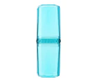 1 Set Toothbrush Holder Shock-proof Leak-proof Good Sealing Strong Loading Dustproof Transparent Visible Mouthwash Cup Travel Supply - Blue