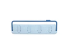 1 Set Towel Rack Punch Free Self-adhesive Wall-mounted Towel Bar Hanger - Blue