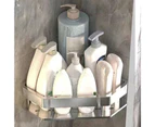 1 Set Triangle Storage Rack Wall Mounted Punch-free Shower Room Shampoo Shower Gel Corner Shelf - Silver