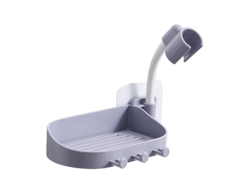 1 Set Shower Bracket Rotatable Drain No Punching Adjustable Universal Shower Arm Bathroom Bracket for Toilet - Grey