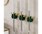 1 Set Mop Clip Deer Shape Wall-mounted Punch-free Self-adhesive Strong Load Bearing Mop Holder for Home - Green