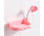 1 Set Shower Bracket Rotatable Drain No Punching Adjustable Universal Shower Arm Bathroom Bracket for Toilet - Pink
