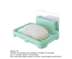 2Pcs/Set Soap Box No Drilling Easy to Install Ventilated Drained Wall Mounted Shower Soap Holder - Green