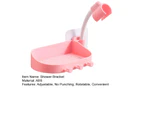 1 Set Shower Bracket Rotatable Drain No Punching Adjustable Universal Shower Arm Bathroom Bracket for Toilet - Pink