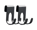 2Pcs Coat Hook Heavy Duty Punch-free Mini Aviation Aluminum Free Hole Towel Wall Rack for Kitchen - Black