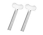 2Pcs Toothpaste Squeezer Multifunctional Labor-saving Reusable Stainless Steel Tube Creams Paint Squeezer Tool - Silver