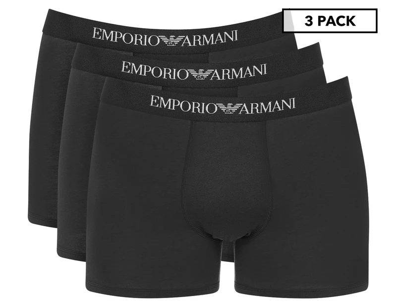 Mens Emporio Armani black Logo Waistband Briefs (Pack of 3)