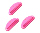 3Pcs Toothpaste Squeezers Ergonomics Colorful Multi-use Plastic Manual Tool Squeezing Universal Face Cleanser Rolling Squeezing Dispensers - Pink