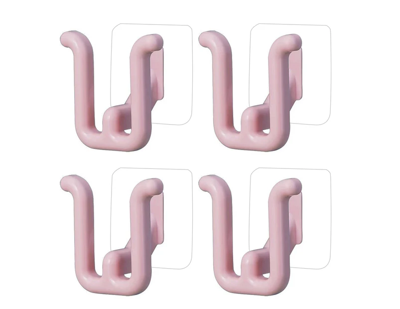 4Pcs Slippers Rack Wall-Mounted Self-Adhesive No Punching Bathroom Simple Slipper Hook Household Stuff - Pink