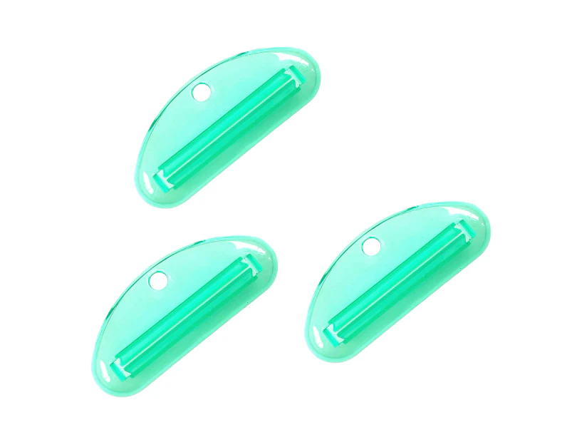 3Pcs Toothpaste Squeezers Ergonomics Colorful Multi-use Plastic Manual Tool Squeezing Universal Face Cleanser Rolling Squeezing Dispensers - Green