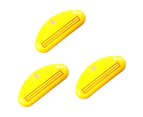 3Pcs Toothpaste Squeezers Ergonomics Colorful Multi-use Plastic Manual Tool Squeezing Universal Face Cleanser Rolling Squeezing Dispensers - Yellow