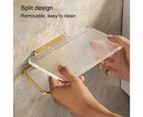 Bathroom Tissue Holder with Top Shelf Adjustable Angle Strong Load-bearing Easy Installation Rustproof Acrylic No Punch Toilet Paper Holder - Clear