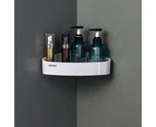 Bathroom Shelf Waterproof Punch Free Wall Mount Shower Product Storage Holder Daily Use - White
