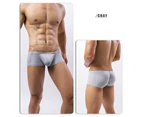 Men Underpants U Convex Sweat Absorbing Male Stretchy Low Waist Panties for Daily Wear - Grey