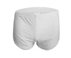 Men Boxers Mid Waist Casual Solid Color Lightweight Men Underpants for Sleeping - White