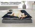 Dog Calming Bed Warm Soft Plush Comfy Sleeping Memory Foam Mattress Dark Grey XL