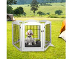 Pawz 6 Panels Pet Dog Playpen Puppy Exercise Cage Enclosure Fence Indoor White