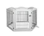 Pawz 6 Panels Pet Dog Playpen Puppy Exercise Cage Enclosure Fence Indoor White