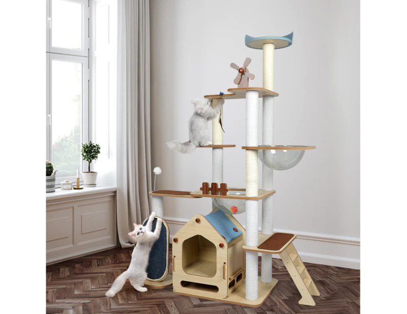 PaWz Cat Tree Scratching Post Scratcher Cats Tower Wood Condo Toys House 168cm