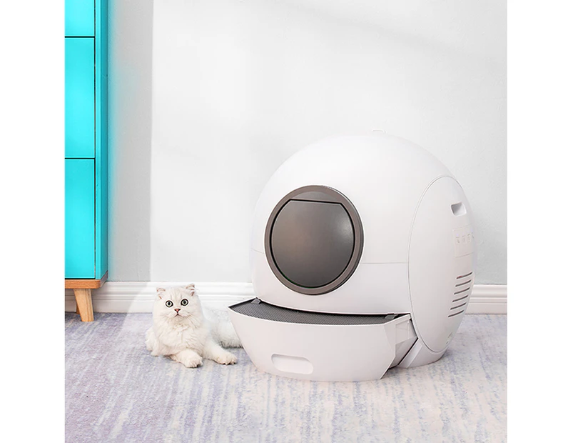 Pawz Automatic Smart Robot Cat Litter Box Self-Cleaning Enclosed Kitty Toilet - White