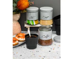 The House of Florence Three Piece Set Soft Grey Glass Canisters