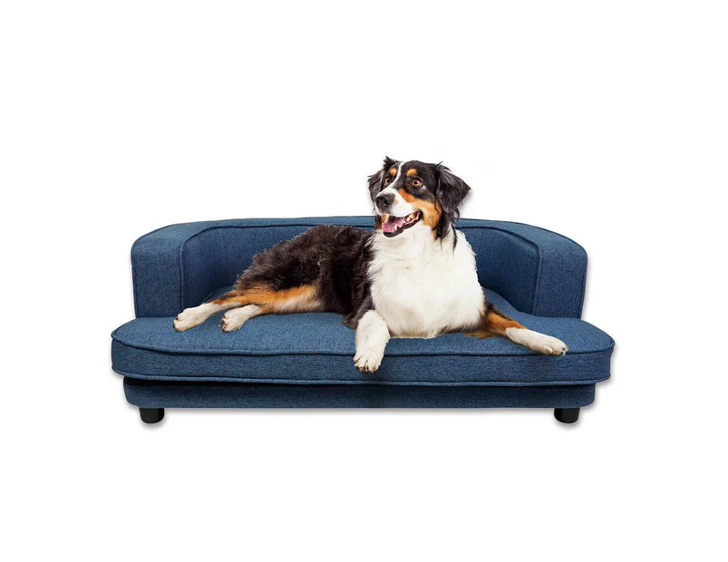 Pet Basic Pet Sofa Bed Stylish Luxurious Sturdy Washable Fabric Blue 98cm - Blue