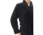 Ladies Givoni Black Mid Length Wrap Dressing Gown Bath Robe (GL43) - Black