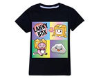 Kids Girls Children Tee Shirt Cartoon Lanky Box Print T-Shirt Short Sleeve Top - Black