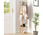 Bamboo Clothing Rack, Corner Coat Rack Stand for Entryway Bedroom Living Room