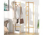 Bamboo Clothing Rack, Corner Coat Rack Stand for Entryway Bedroom Living Room
