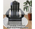 Adirondack Chair W/ Ottoman Outdoor Lounge Furniture Garden Beach Deck Black