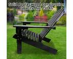 Adirondack Chair W/ Ottoman Outdoor Lounge Furniture Garden Beach Deck Black