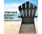 Adirondack Chair W/ Ottoman Outdoor Lounge Furniture Garden Beach Deck Black