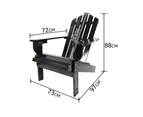 Adirondack Chair W/ Ottoman Outdoor Lounge Furniture Garden Beach Deck Black