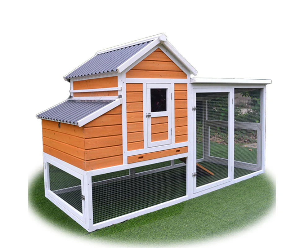 PawHub Large Wooden Chicken Coop Rabbit Hutch Guinea Pig Ferret Cage