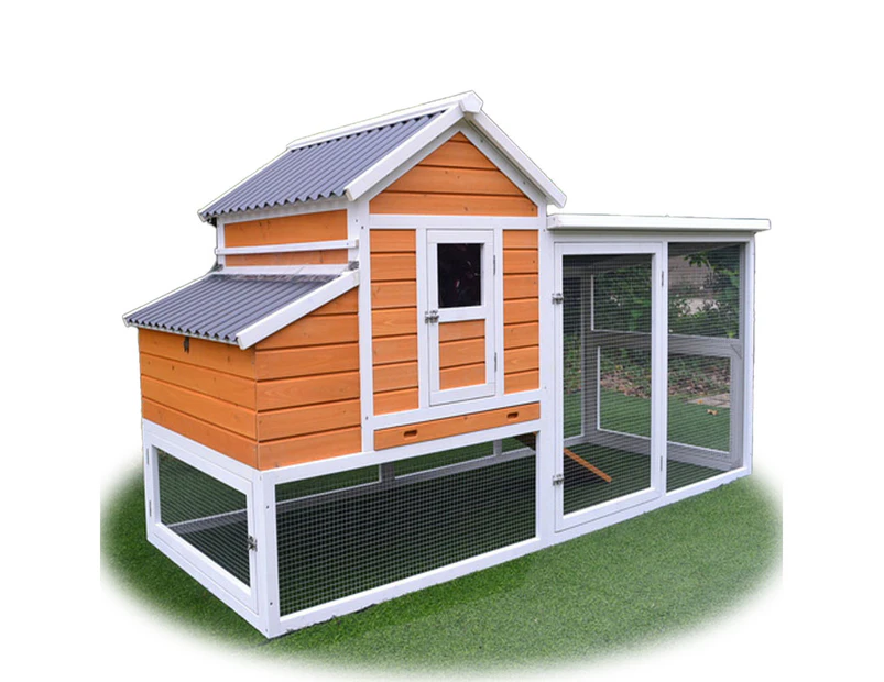 PawHub Large Wooden Chicken Coop Rabbit Hutch Guinea Pig Ferret Cage