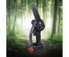 50mm Electric Cordless Chainsaw Safety Handheld Black Garden Power Tools wood cutter with 2 Li-ion Battery 2000mAh